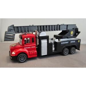 Electric Eddie Toy Boom/Ladder Truck - Red/Black - China - loose